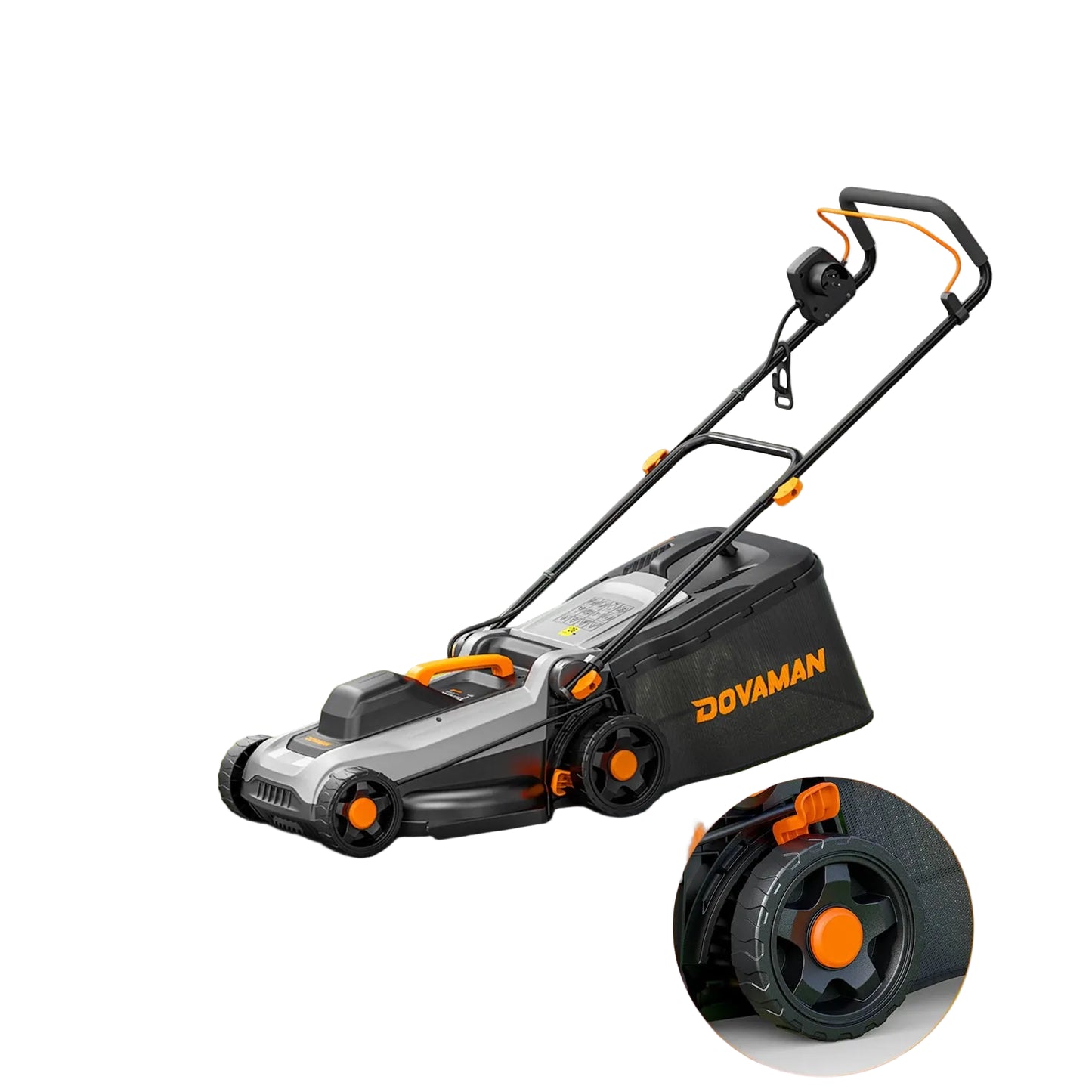 Elektrischer Rasenmäher 1500 W 36 cm Schnittbreite 6 Höhenstufen 40 L Grasfangkorb 2 in 1 Mulch und Fangfunktion