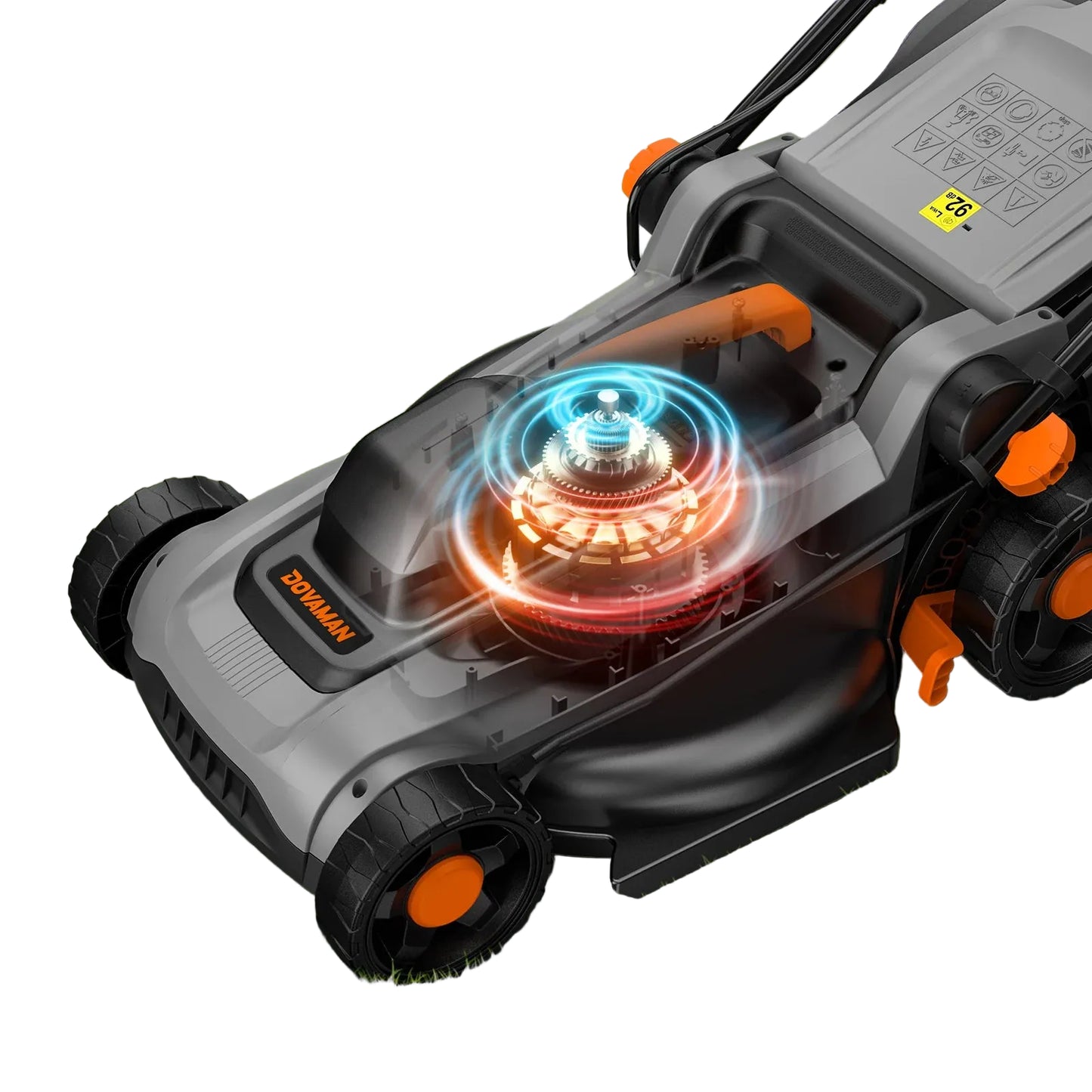 Elektrischer Rasenmäher 1500 W 36 cm Schnittbreite 6 Höhenstufen 40 L Grasfangkorb 2 in 1 Mulch und Fangfunktion