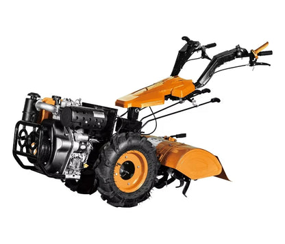 Benzin Einachsschlepper 420 cm³ 2-Takt Motor Einzylinder Pflug und Rotationsfräse 166 x 151 x 135 cm